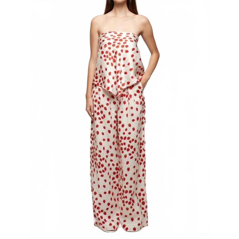 NEW S/W/F pleated wide leg pants in print